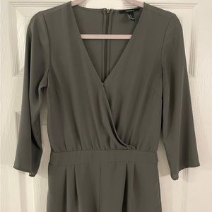 Forever 21 Olive Green Chiffon Romper - Small
